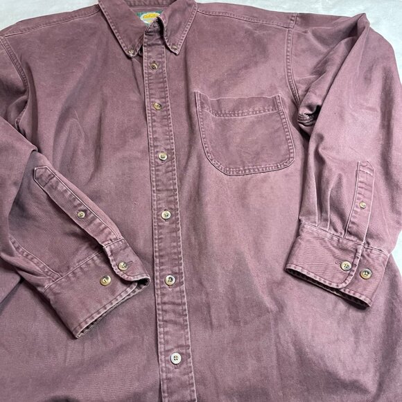 Vintage Cabela's Button Down Shirt Men's Size Large 90's Heavyweight 100% Cotton - Picture 7 of 7